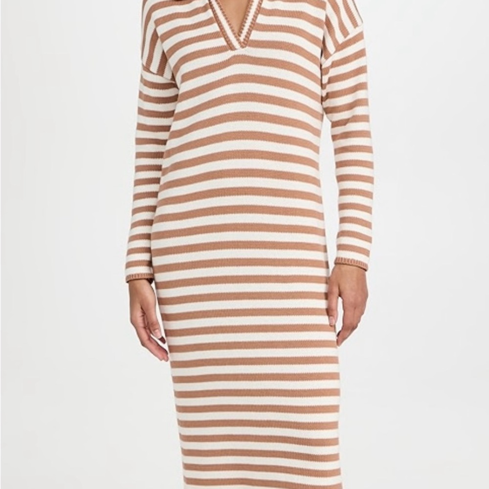 525 striped polo knit maxi dress
